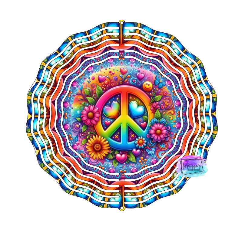 Peace Sign Wind Spinner