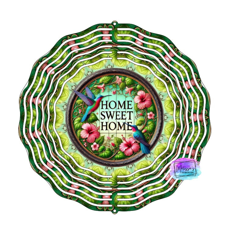 Hummingbirds Home Sweet Home Wind Spinner