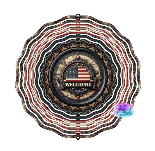 Patriotic Welcome Wind Spinner