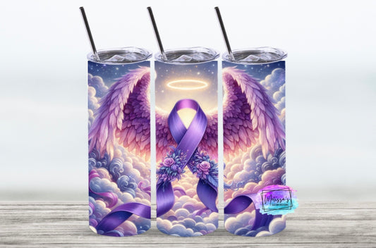 Domestic Violence Awareness Ribbon/Wings Tumbler