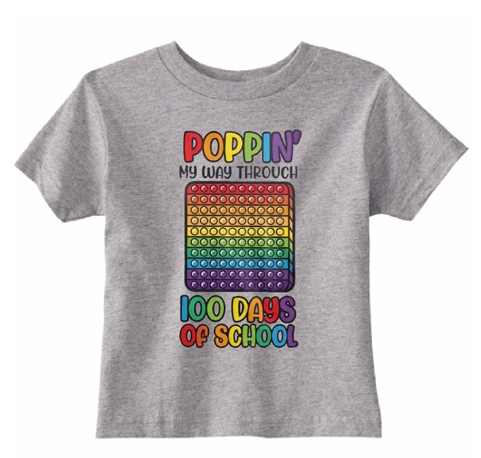 Poppin' My Way Through 100 Days of School T-Shirt