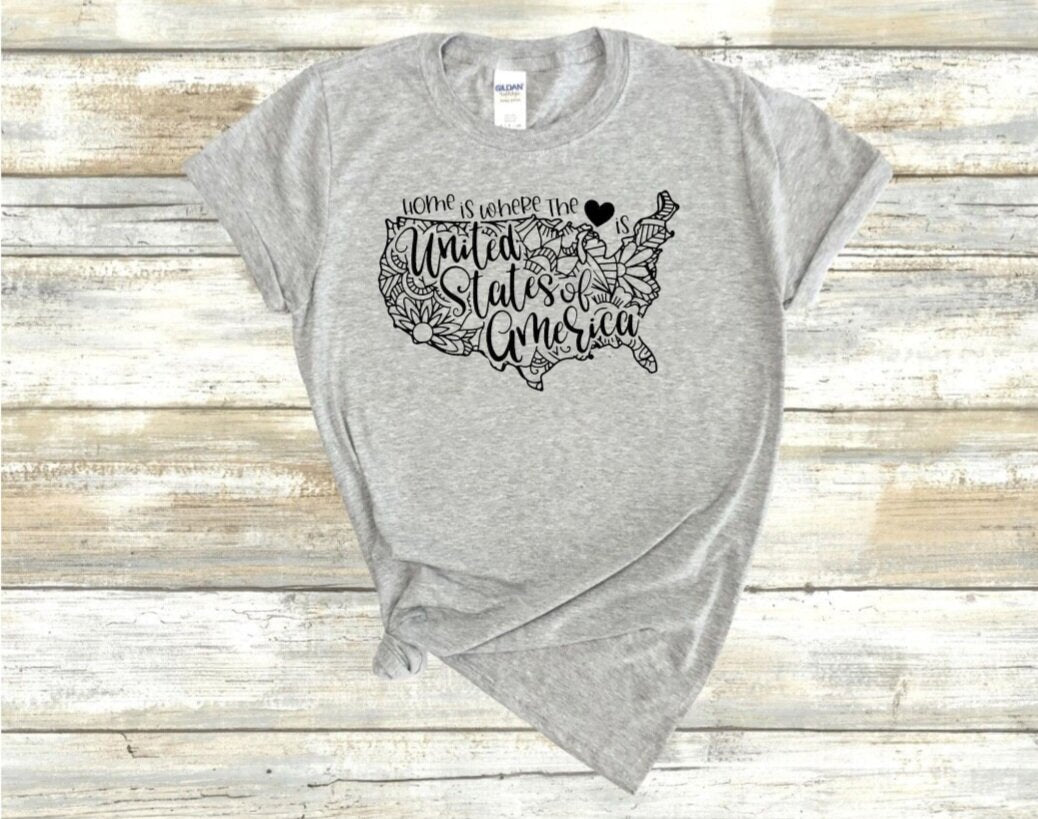 United States of America, Home Is Where the Heart Is T-Shirt