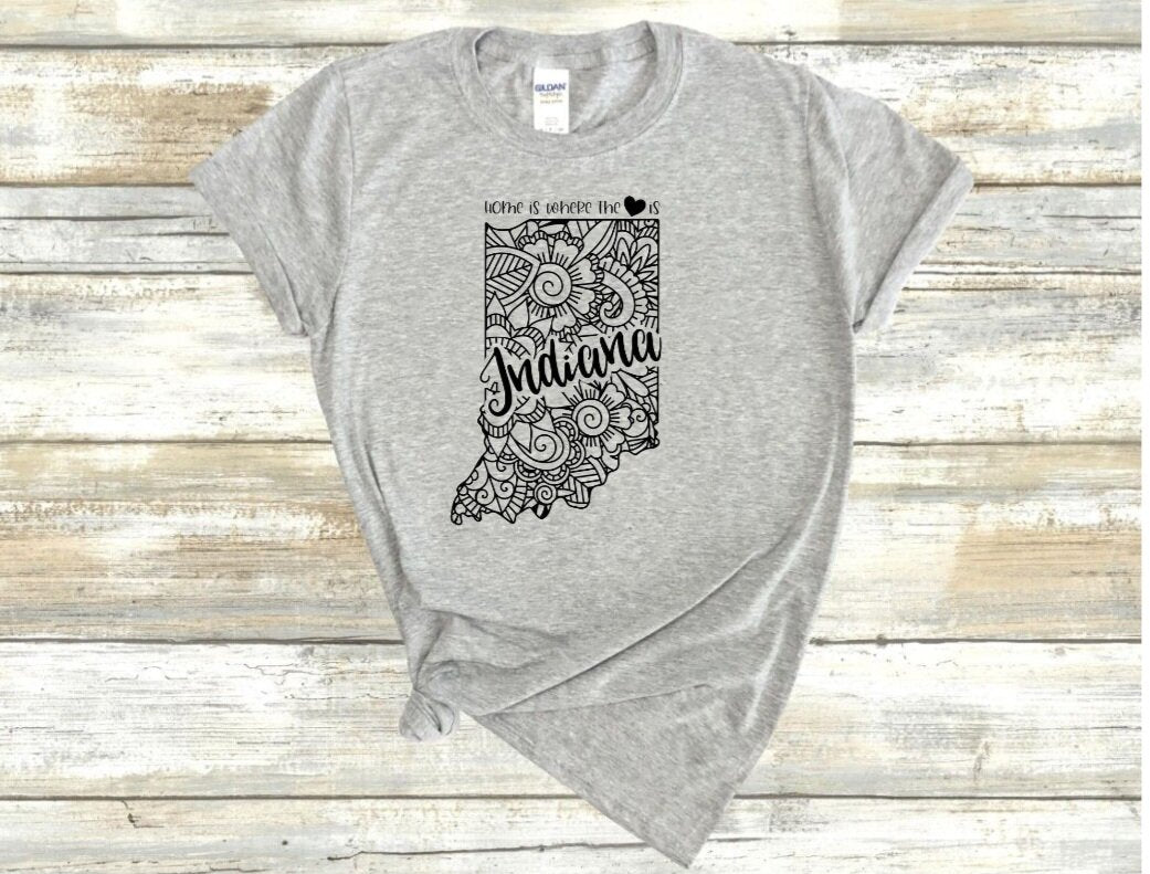 Indiana Mandala T-Shirt (All 50 States Available)