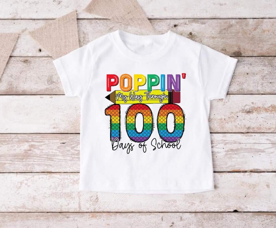 Poppin' My Way Through 100 Days Of School T-Shirt