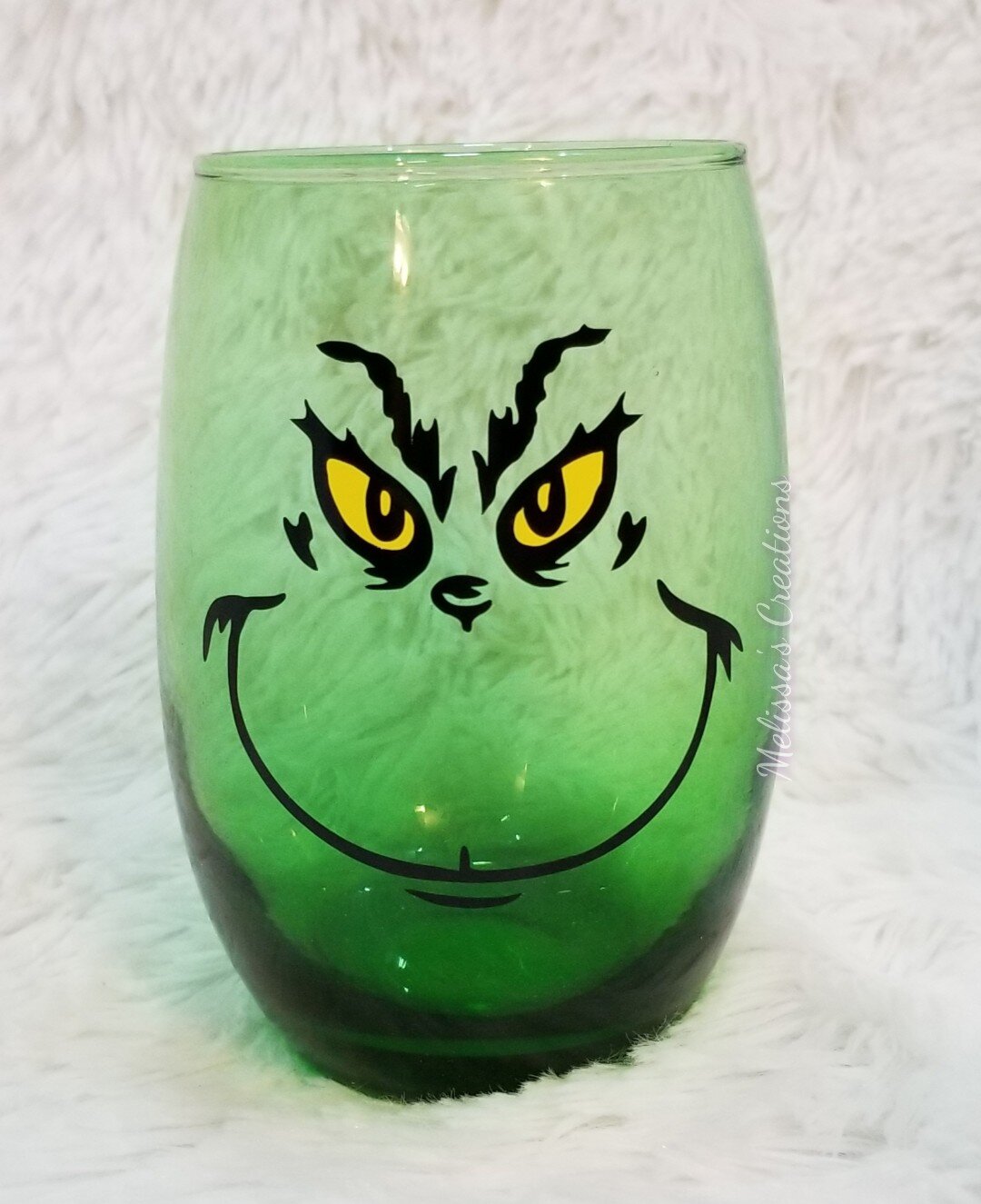 Grinch Inspired Stemless Wine Glass (READY TO SHIP)