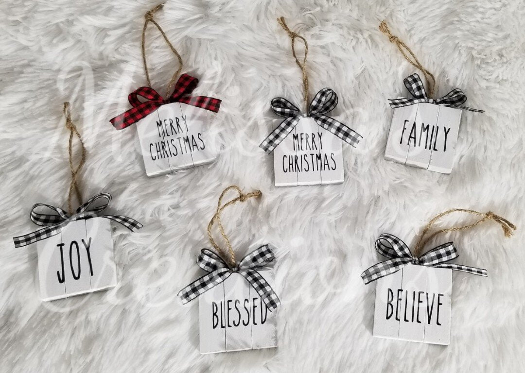 Wood Farmhouse Ornament