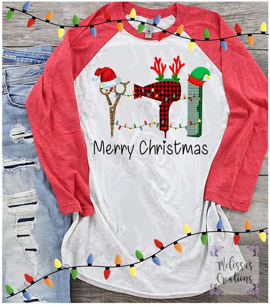 Hairdresser Christmas Raglan