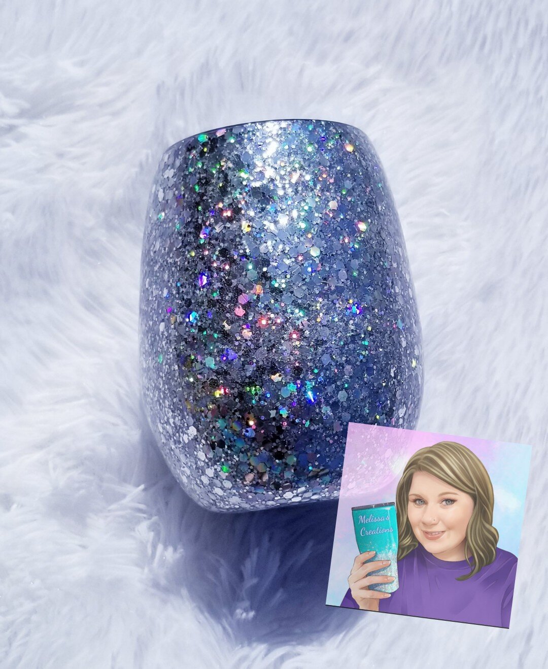 Bling Glittered Stemless Wine Glass