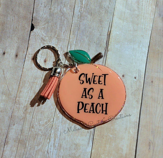Sweet as a Peach Keychain (READY TO SHIP)