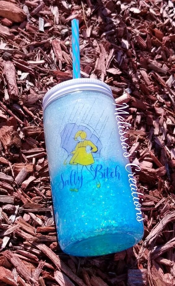 "Salty Bitch" Mason Jar Tumbler (READY TO SHIP)