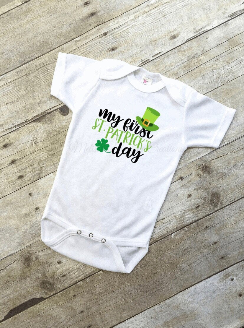 "My First St. Patrick's Day" Short Sleeve Bodysuit