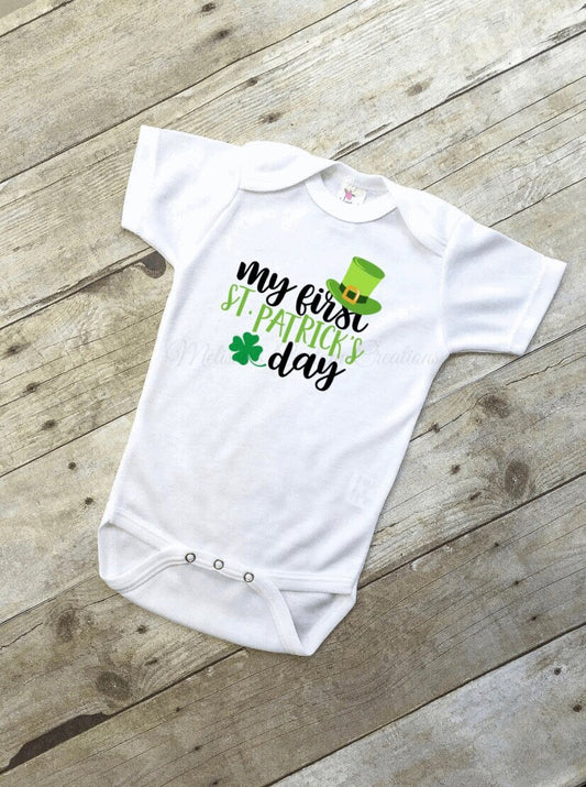 "My First St. Patrick's Day" Short Sleeve Bodysuit