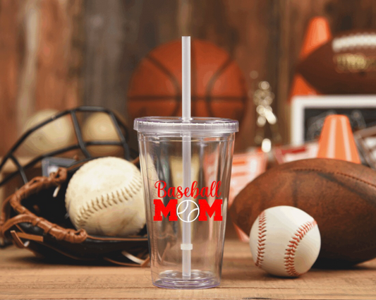 Baseball Mom 16oz Acrylic Tumbler