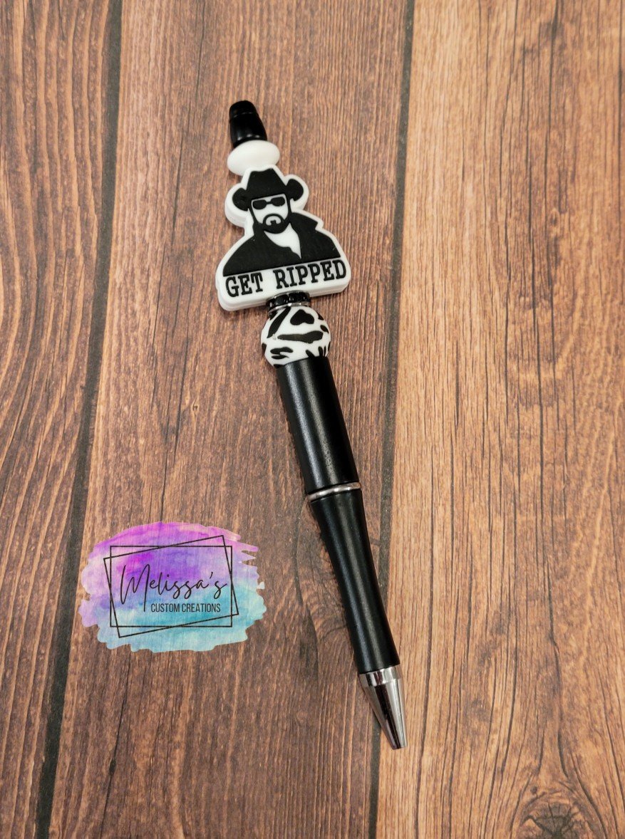 "Get Ripped" Beaded Pen (READY TO SHIP)