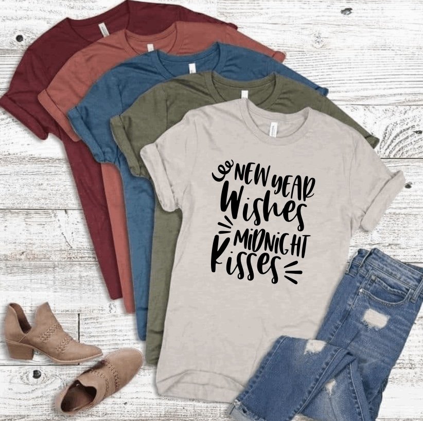 New Year Wishes, Midnight Kisses T-Shirt