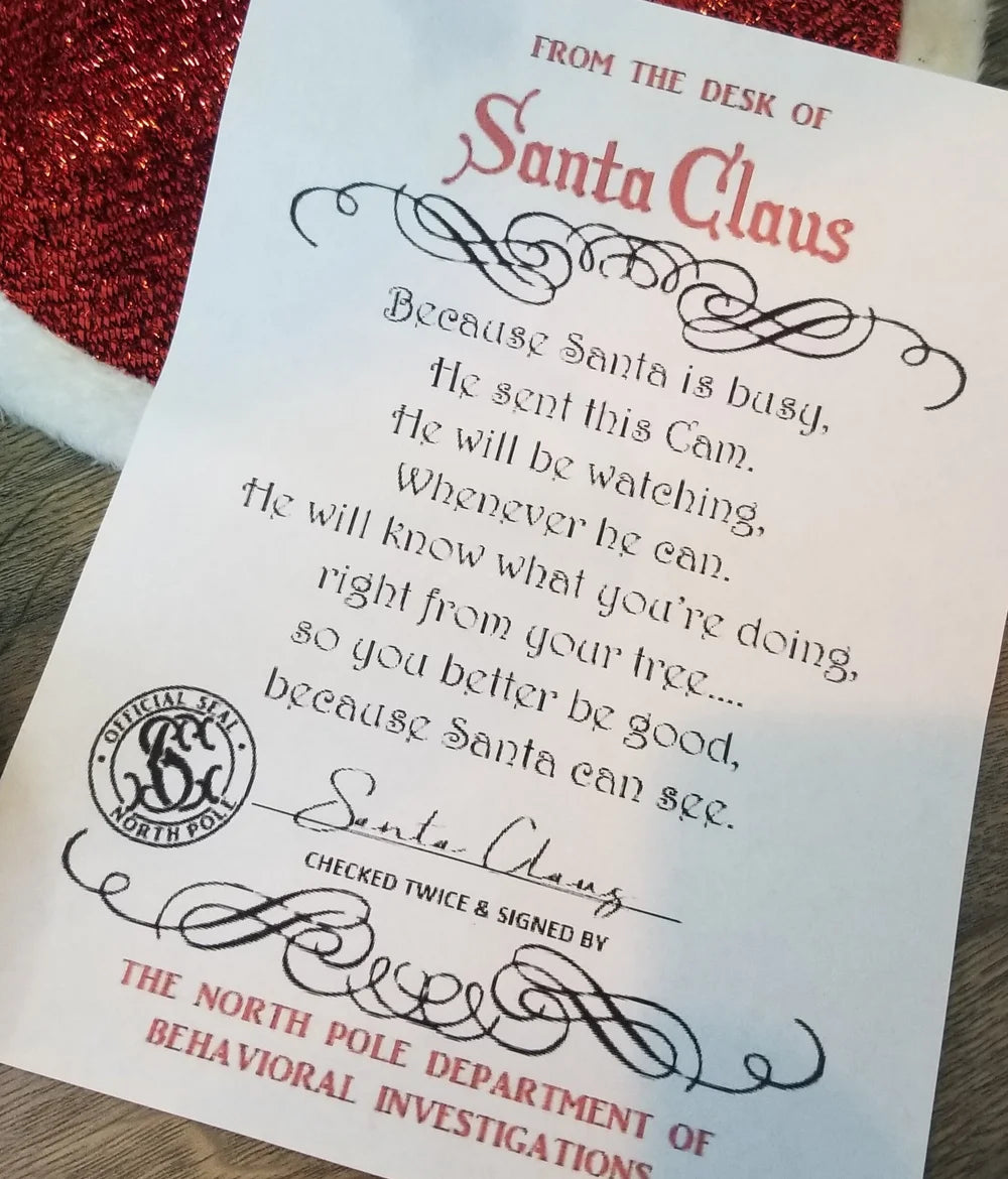 Santa Cam Ornament with a letter from Santa (READY TO SHIP)