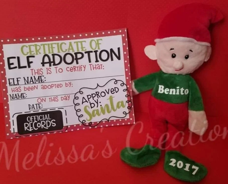 Personalized Elf Plush with Adoption Certificate