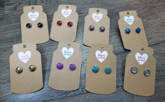 Glitter Resin Stud Earrings