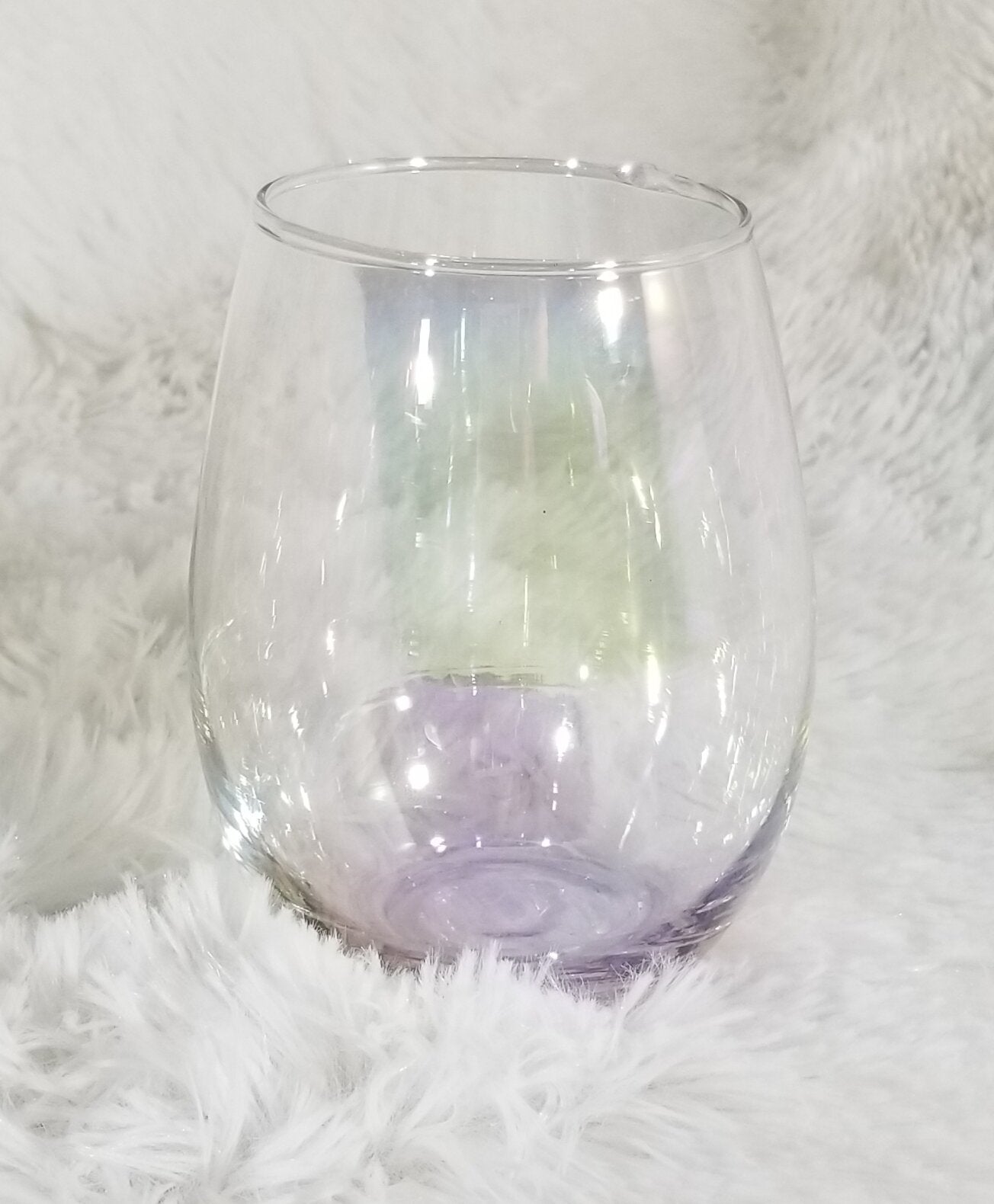 Iridescent Stemless Wine Glass