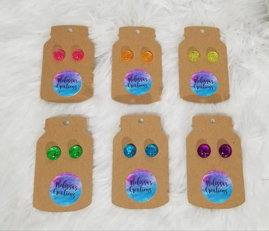Glitter Dot Stud Earrings (READY TO SHIP)
