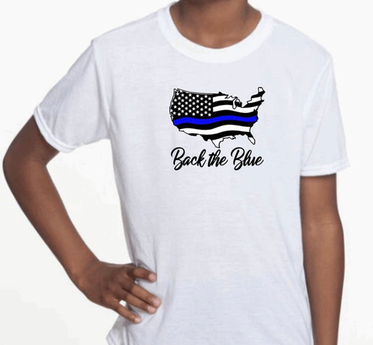 Back the Blue American Flag T-Shirt