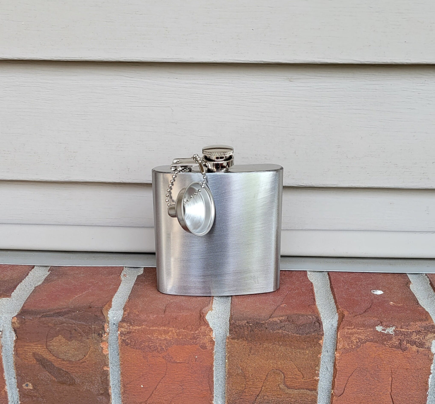 Silver 6oz Flask with funnel (Personalized)