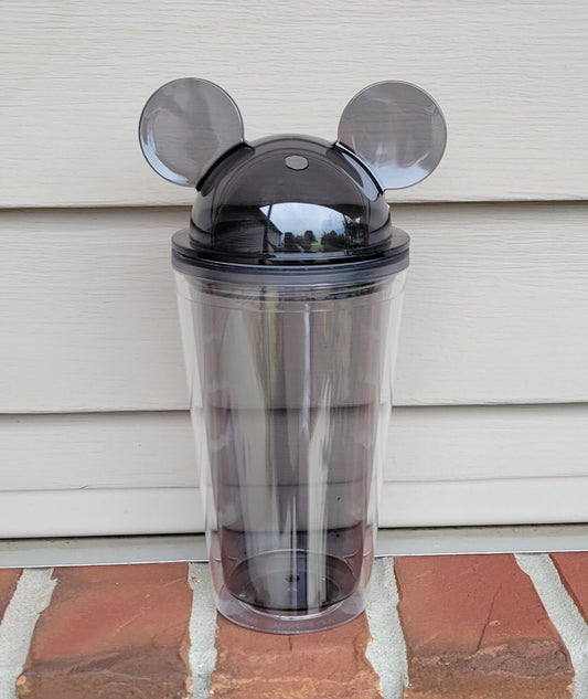 16oz All Ears Acrylic Tumbler with straw (Gray)