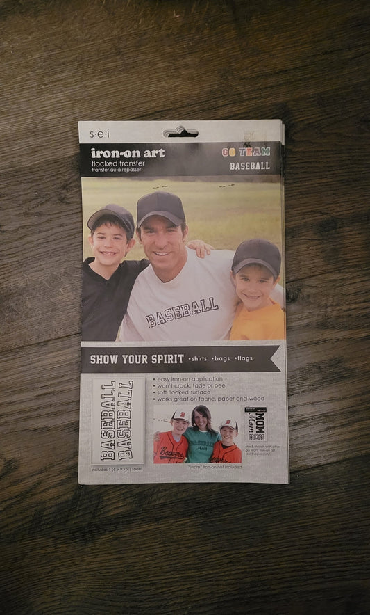 Baseball Flocked Iron-On Transfer