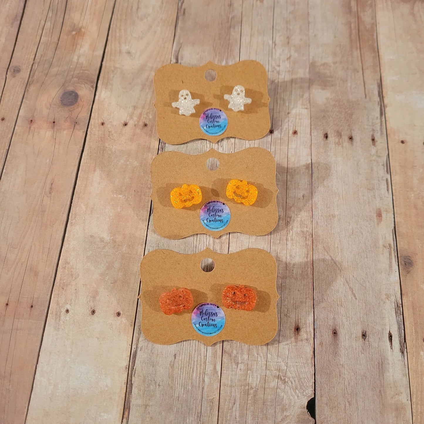 Ghost or Pumpkin Stud Earrings (READY TO SHIP)