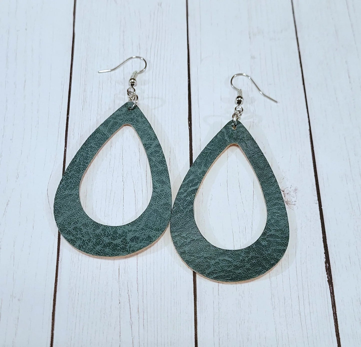 Faux Leather Teardrop Earrings (READY TO SHIP)