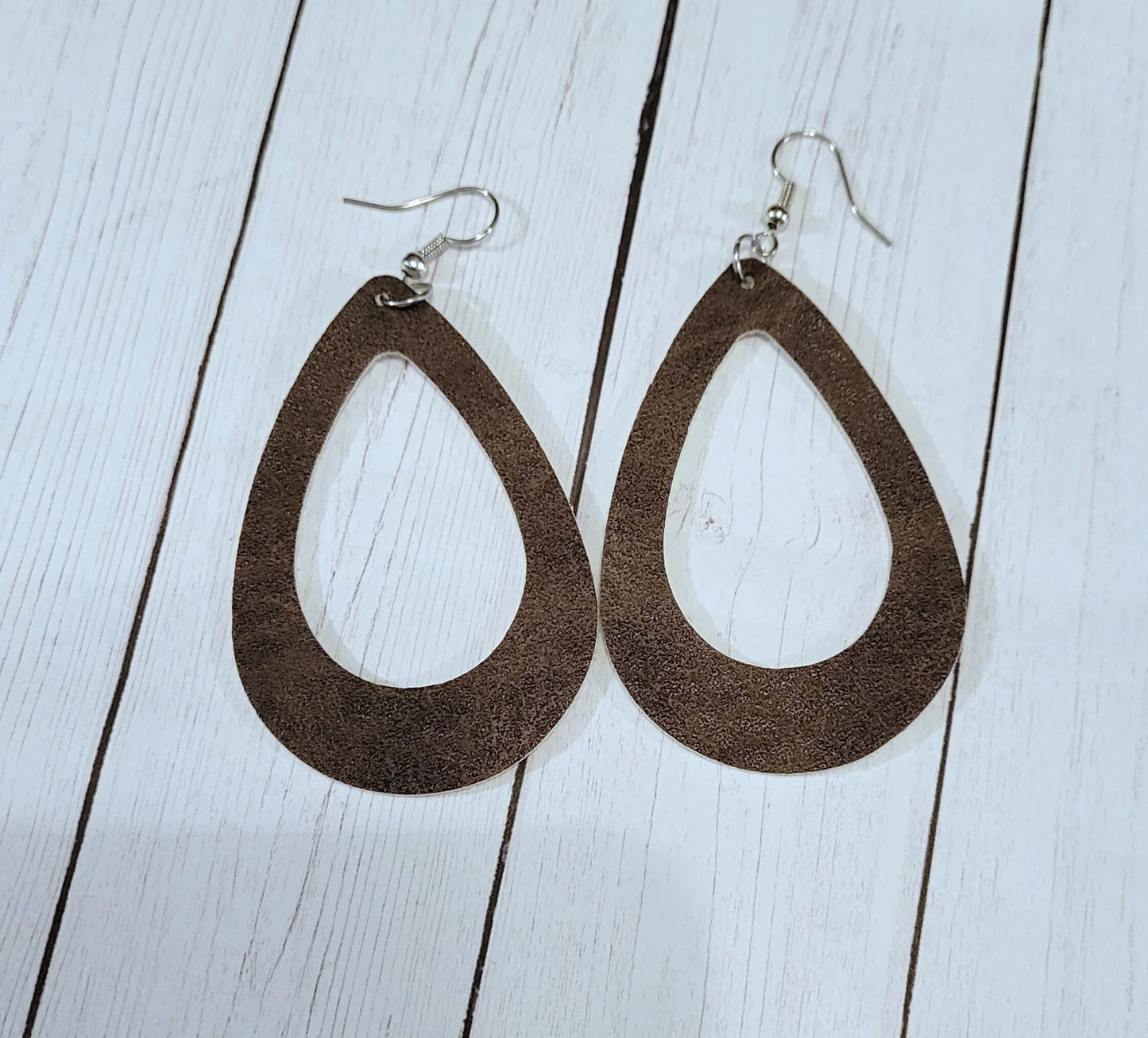 Faux Leather Teardrop Earrings (READY TO SHIP)