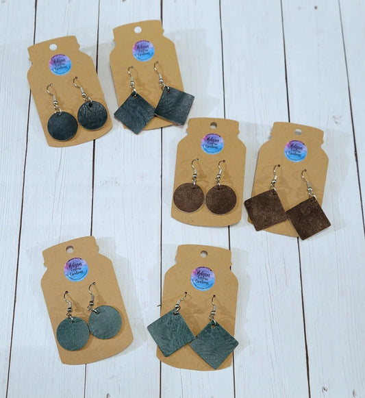 Faux Leather Earrings (READY TO SHIP)