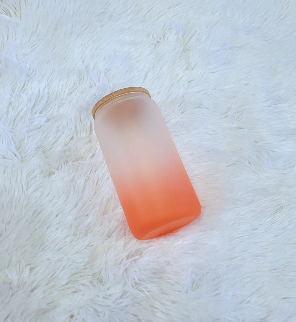 Custom 16oz Frosted Ombre Glass Tumbler