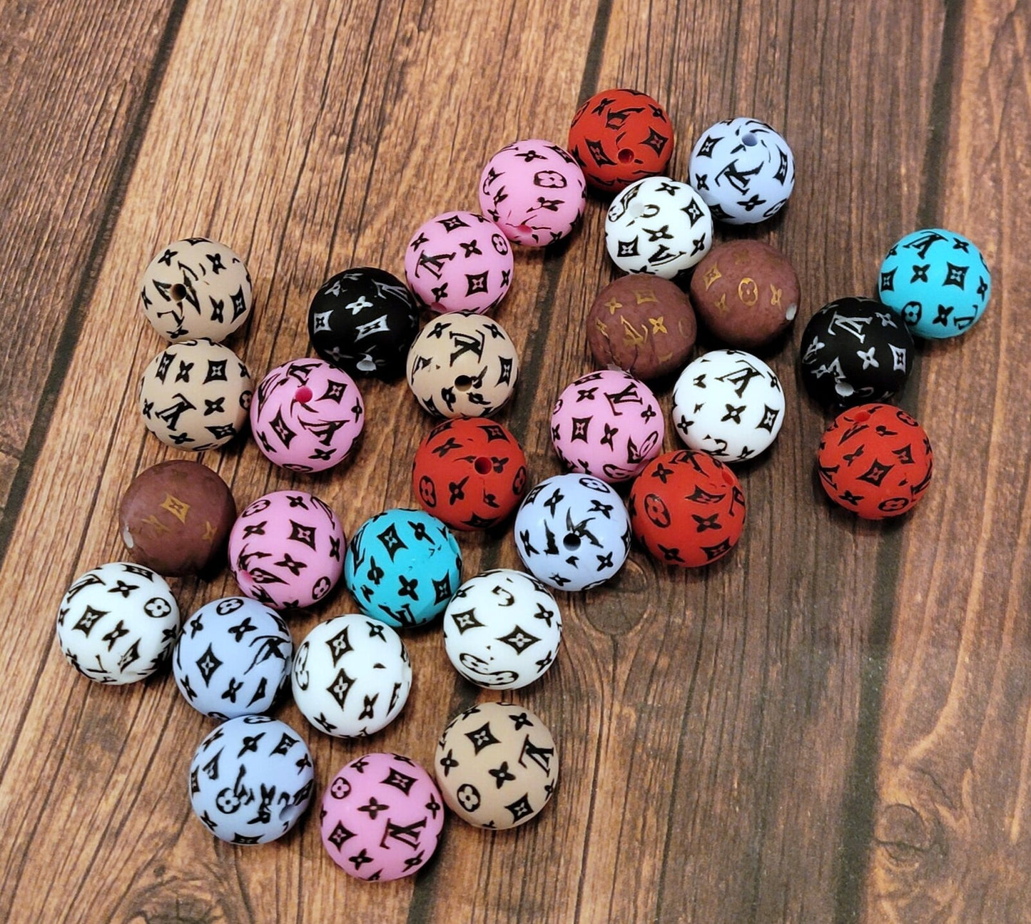 Designer Round Silicone Bead