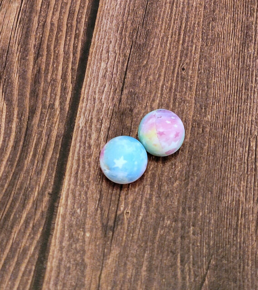 Tie Dye/Stars Silicone Bead