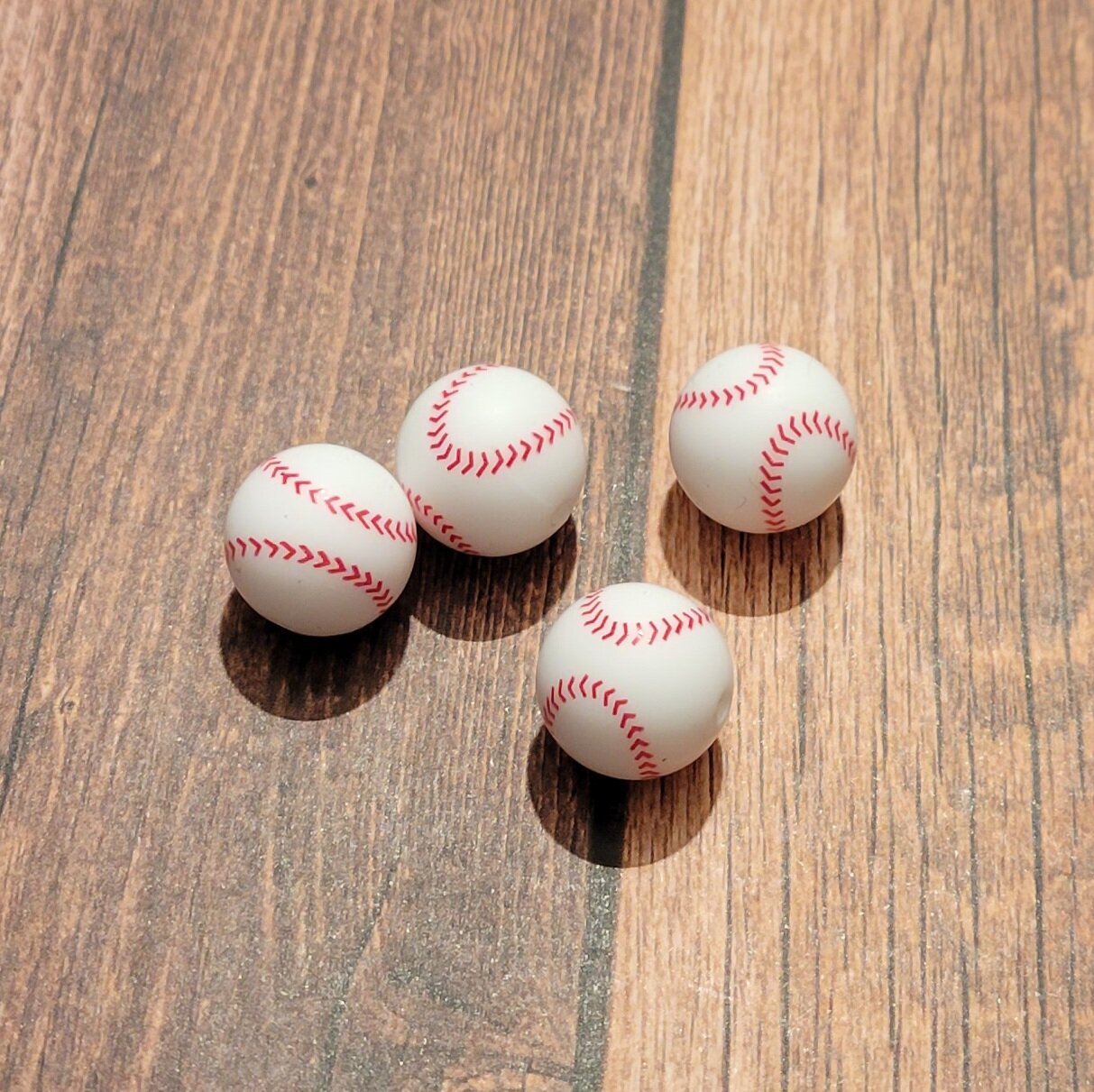 Baseball Silicone Bead