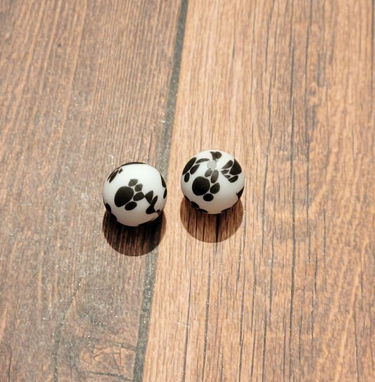 Pawprint Silicone Bead