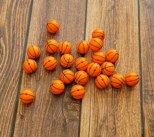 Basketball Silicone bead