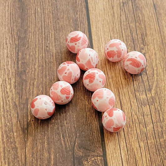 Hearts Silicone Bead