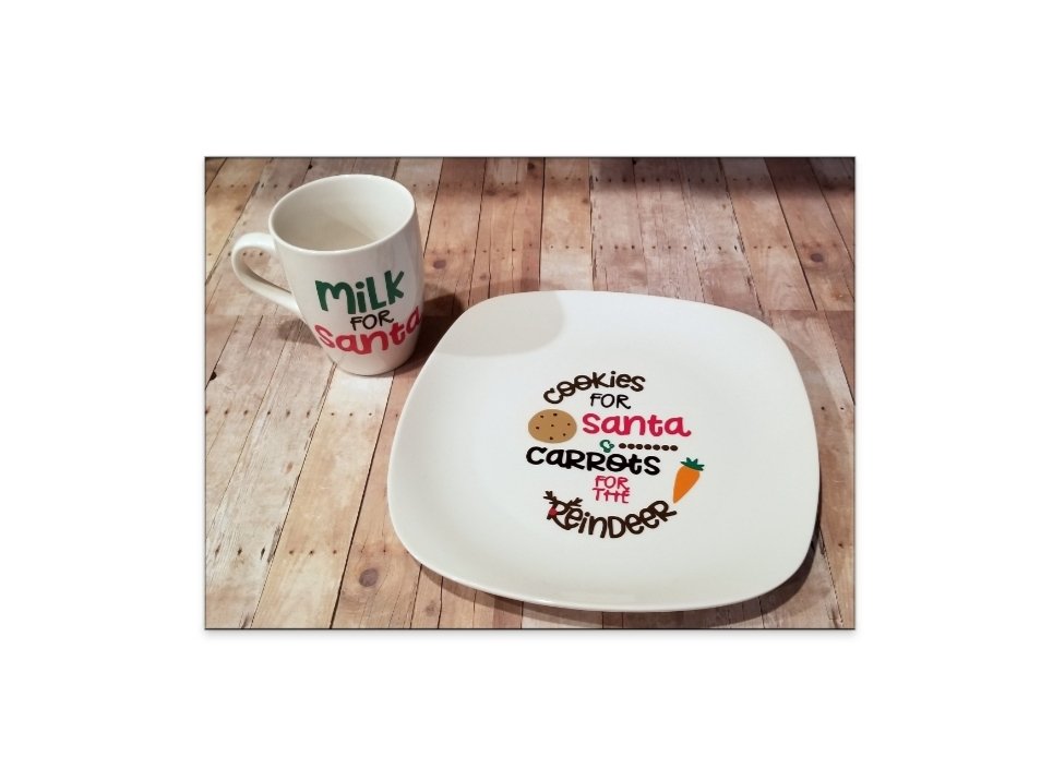 Cookies for Santa plate and mug set (READY TO SHIP)