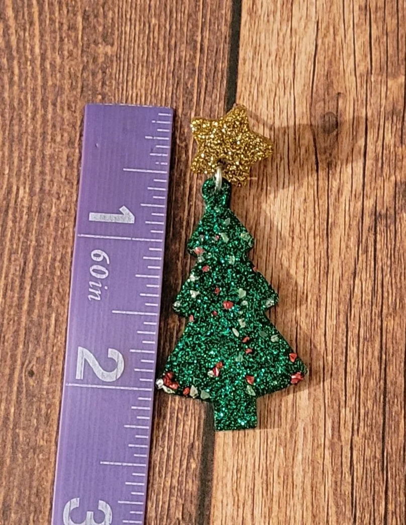 Christmas Tree Dangle Earrings