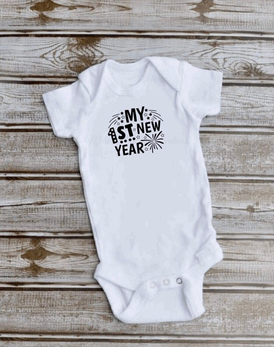 "My 1st New Year" Short Sleeve Bodysuit
