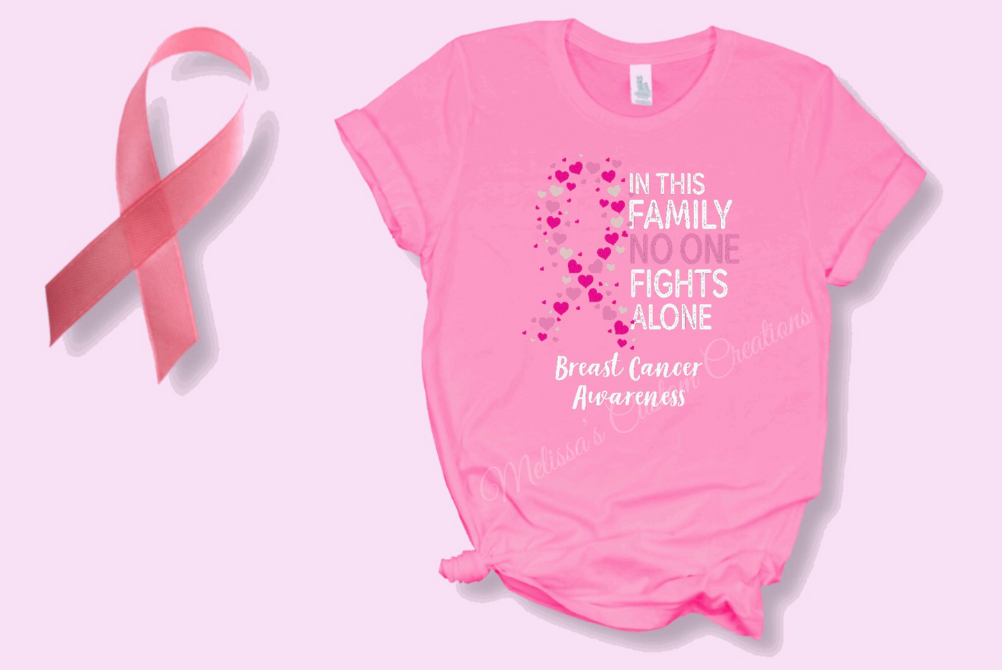 Breast Cancer Awareness "No One Fights Alone" T-Shirt