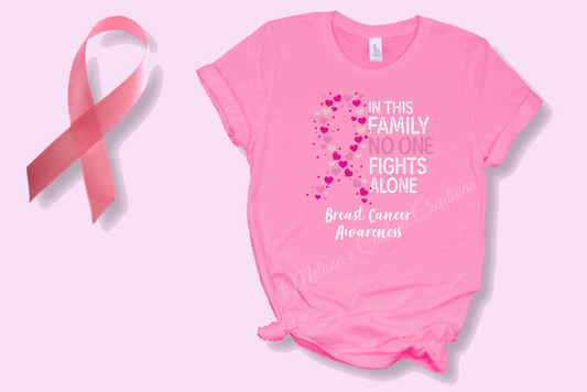 Breast Cancer Awareness "No One Fights Alone" T-Shirt