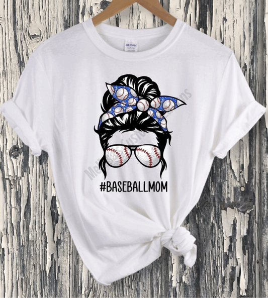 Messy Bun Baseball Mom T-Shirt