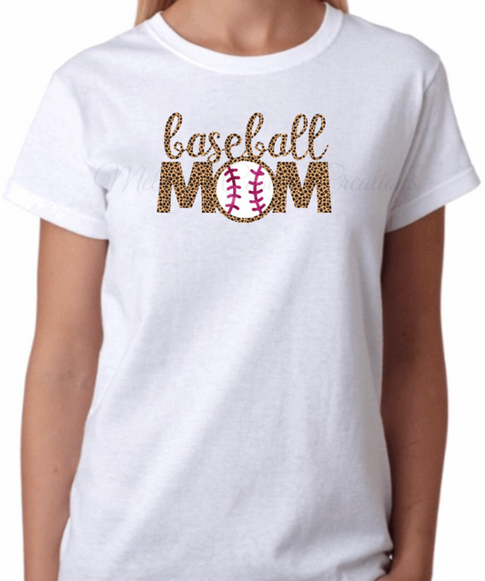 Cheetah Baseball Mom T-Shirt