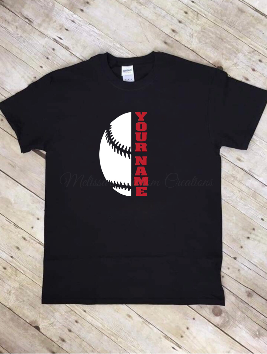 Personalized Baseball T-Shirt (Choose your colors)