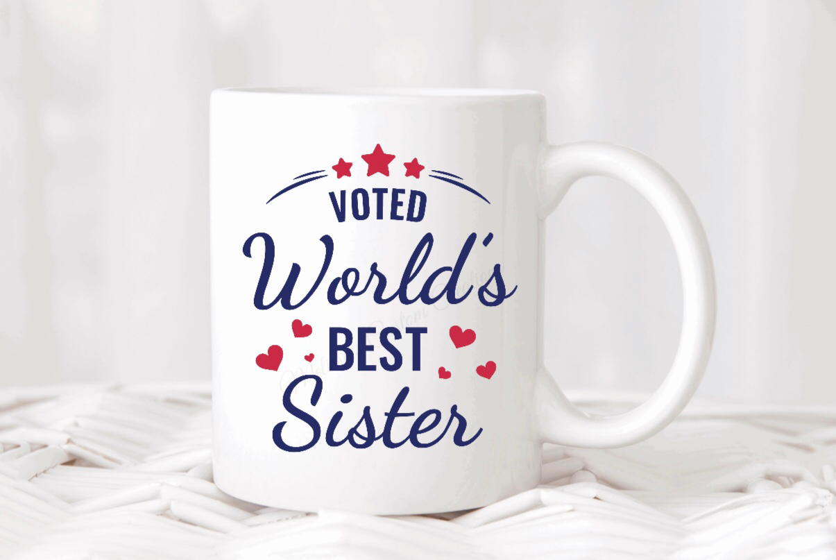 "Voted World's Best Sister" Mug