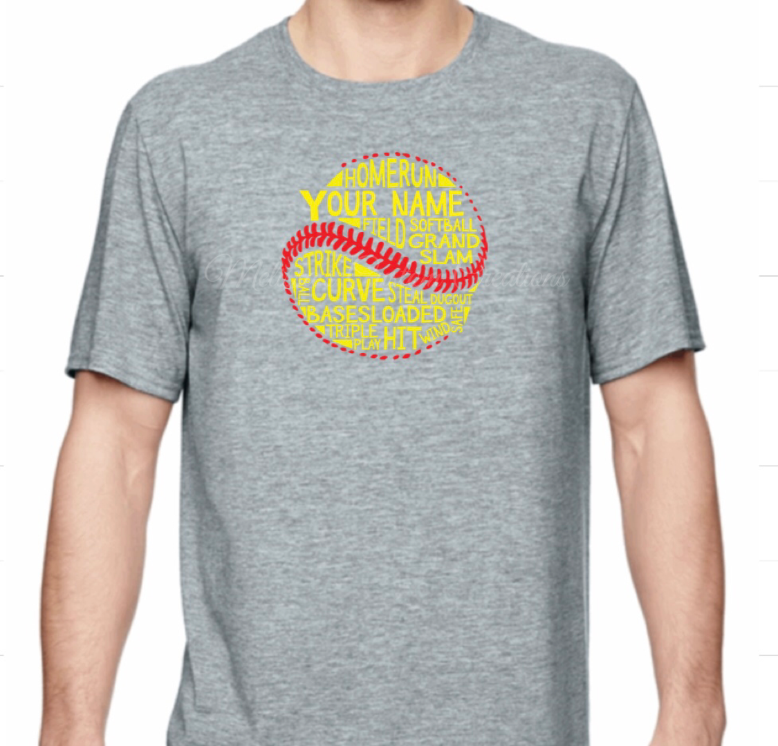 Personalized Softball T-Shirt (Choose your colors)