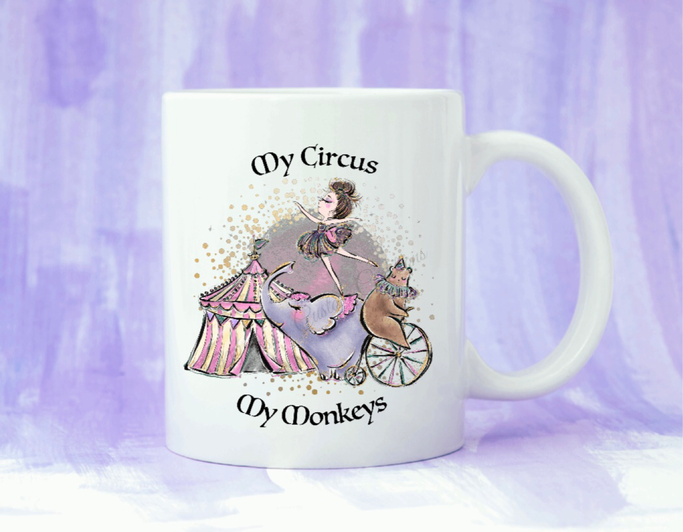 "My Circus My Monkeys" Ceramic Coffee Mug